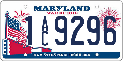 MD license plate 1AC9296