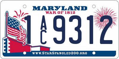 MD license plate 1AC9312