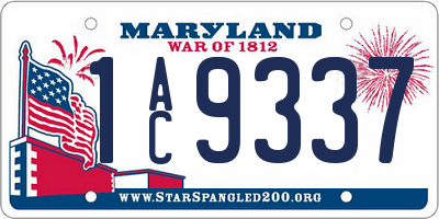 MD license plate 1AC9337