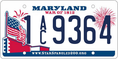 MD license plate 1AC9364