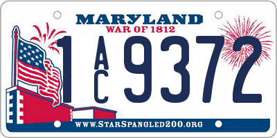 MD license plate 1AC9372