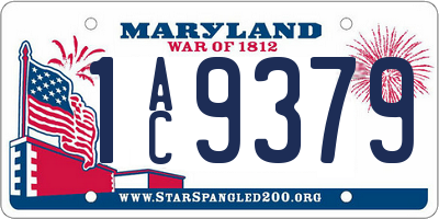 MD license plate 1AC9379