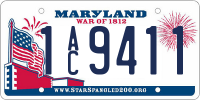 MD license plate 1AC9411