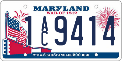 MD license plate 1AC9414