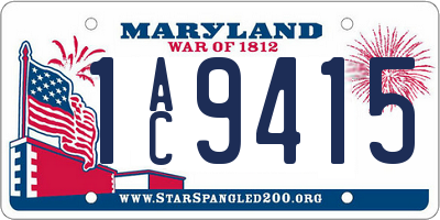 MD license plate 1AC9415