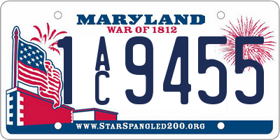 MD license plate 1AC9455