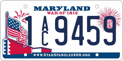 MD license plate 1AC9459