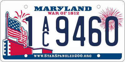 MD license plate 1AC9460