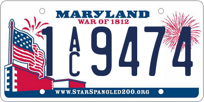 MD license plate 1AC9474