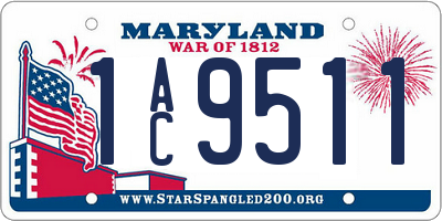 MD license plate 1AC9511
