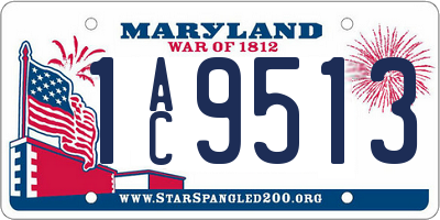 MD license plate 1AC9513