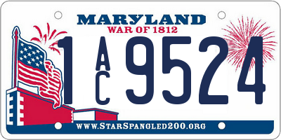 MD license plate 1AC9524