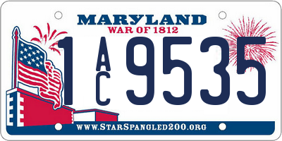 MD license plate 1AC9535