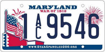 MD license plate 1AC9546