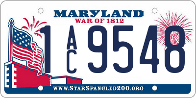 MD license plate 1AC9548