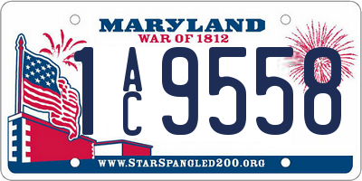 MD license plate 1AC9558