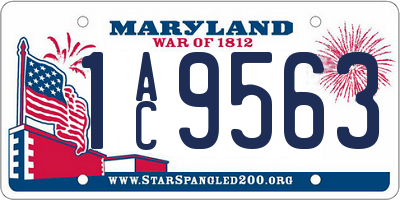 MD license plate 1AC9563