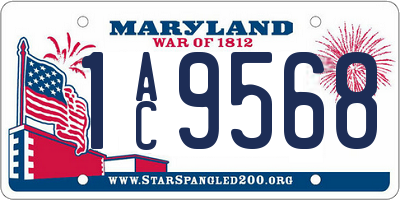 MD license plate 1AC9568