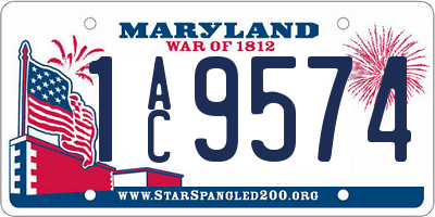 MD license plate 1AC9574