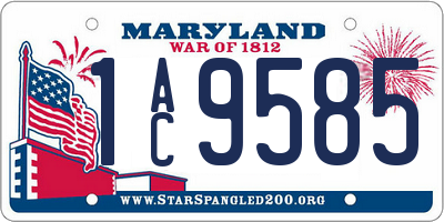 MD license plate 1AC9585