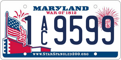 MD license plate 1AC9599
