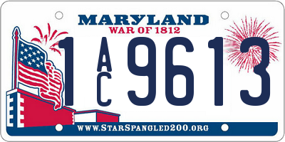 MD license plate 1AC9613