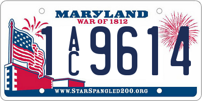MD license plate 1AC9614