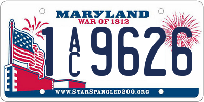 MD license plate 1AC9626