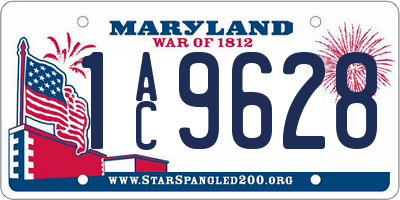 MD license plate 1AC9628