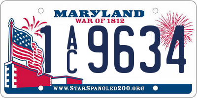 MD license plate 1AC9634