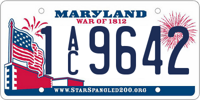 MD license plate 1AC9642