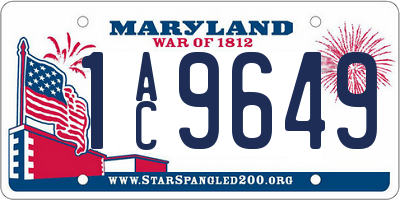 MD license plate 1AC9649