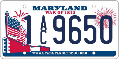 MD license plate 1AC9650