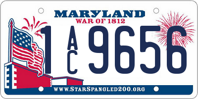 MD license plate 1AC9656