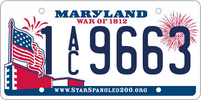 MD license plate 1AC9663