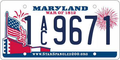 MD license plate 1AC9671