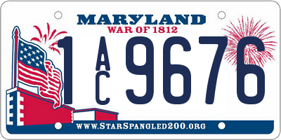 MD license plate 1AC9676
