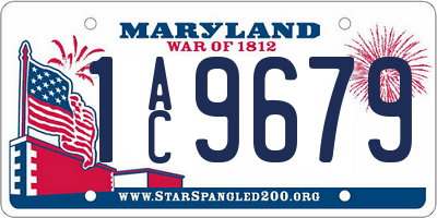 MD license plate 1AC9679