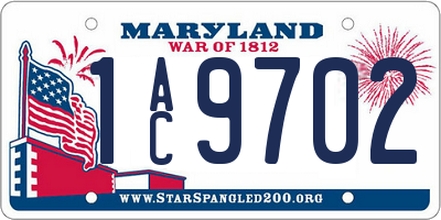 MD license plate 1AC9702
