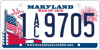 MD license plate 1AC9705
