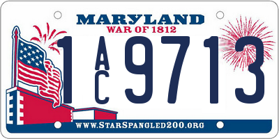 MD license plate 1AC9713