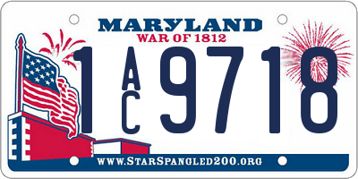 MD license plate 1AC9718