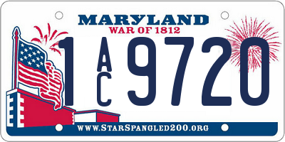 MD license plate 1AC9720