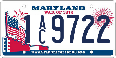 MD license plate 1AC9722