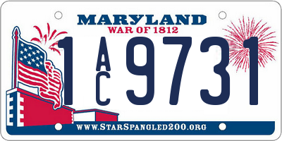 MD license plate 1AC9731