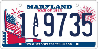 MD license plate 1AC9735