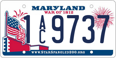 MD license plate 1AC9737