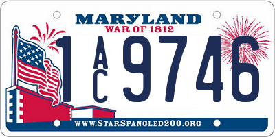 MD license plate 1AC9746