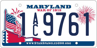 MD license plate 1AC9761