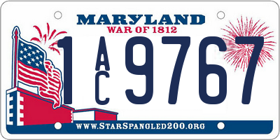 MD license plate 1AC9767